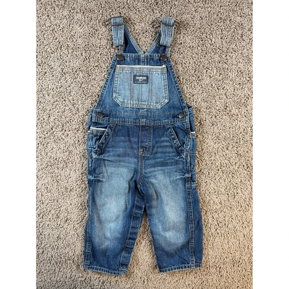 Osh Kosh Denim Overalls bibs Classic casual toddler school kids outdoor blue
